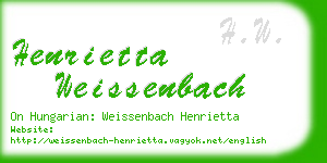 henrietta weissenbach business card